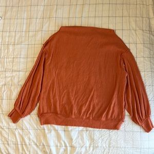We the free free people orange off shoulder sweater